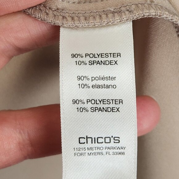 Chicos Jacket Womens 2 Cream Tan 12 Faux Suede Full Zip Lightweight Casual - Picture 9 of 12